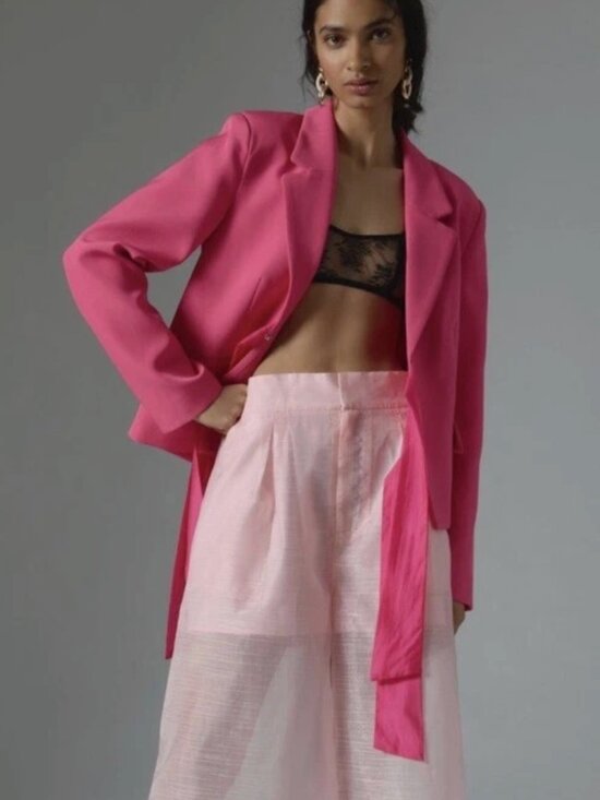 Maeve Jackets & Blazers - Anthropologie Maeve Pink Ribbon Blazer NWT Size Small